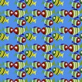 Seamless pattern fishes vector Royalty Free Stock Photo