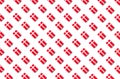 Seamless pattern of the flags of Denmark in diagonal rows on a white background