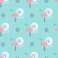 seamless pattern with flamingo bird