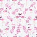 Seamless pattern flamingo and pineapple Royalty Free Stock Photo