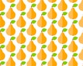 Seamless pattern with flat cute pear