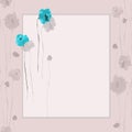 Seamless pattern. Floral decoration. Birthday card. Blossoming blue and gray flowers on a pink background. Watercolor Royalty Free Stock Photo