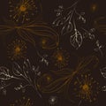 Seamless pattern floral elements