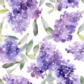 Seamless pattern with floral histeria. Vector watercolor Illustration