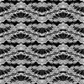 Seamless pattern - floral lace ornament - white and black Royalty Free Stock Photo