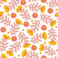 Seamless pattern. Floral ornament. Background. Raster illustration. Interior and clothing design. Printing on paper or fabric. Royalty Free Stock Photo