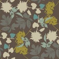 Seamless pattern with floral romantic elements. Endless texture for season summer design