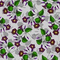 Seamless pattern. flower, buds of bindweed. eps10 vector illustration. hand drawing Royalty Free Stock Photo