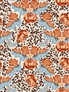 Seamless pattern of flower design, vintage style for tapestry Royalty Free Stock Photo