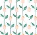 Seamless pattern with flower hedge of rose buds, elegant rose ligature Royalty Free Stock Photo