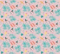 Seamless pattern flower leaf summertime Royalty Free Stock Photo