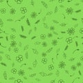 Seamless pattern, flower plant leaf green color organic shape, simple design for textile and packaging Royalty Free Stock Photo