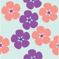 Seamless pattern with flowers on blue background for fabric and Wallpaper Royalty Free Stock Photo