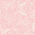 Seamless pattern with flowers and butterflies Royalty Free Stock Photo