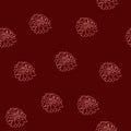 Seamless pattern with flowers Dahlia on claret background. Floral pattern for invitations, cards, print, gift wrap, manufacturing Royalty Free Stock Photo