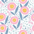 Seamless pattern with flowers. Design for fabric print. Royalty Free Stock Photo