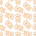 Seamless pattern flowers of a fabric or surface , with decorative floral elements Royalty Free Stock Photo