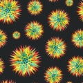 Seamless pattern with flowers. Floral stylish modern wallpaper. 3d vector illustration Royalty Free Stock Photo