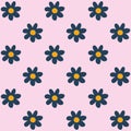 Seamless pattern with flowers and hearts in romantic vintage style.