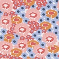 Seamless pattern with flowers in pastel colors, raster version. Perfect for wrappin paper, packaging design, cover, print on fabri