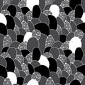 Seamless pattern with flowing abstract figures. Monochrome series