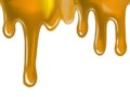 Seamless pattern of flowing honey. Realistic watercolor illustration of honey Royalty Free Stock Photo
