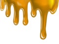 Seamless pattern of flowing honey. Realistic watercolor illustration of honey Royalty Free Stock Photo