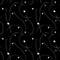 Seamless pattern with flowing wavy lines and dots. Abstract wallpaper with minimalistic desing Royalty Free Stock Photo