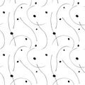 Seamless pattern with flowing wavy lines and dots. Royalty Free Stock Photo