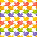 Seamless pattern of flying birds, vector. Royalty Free Stock Photo
