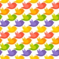 Seamless pattern of flying birds, vector. Royalty Free Stock Photo