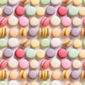 Seamless pattern with flying delicious macaroons Royalty Free Stock Photo