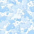 Seamless pattern with foam made of soap or clouds isolated in white background. Blue foam and bubbles for cleaning Royalty Free Stock Photo