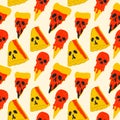 Seamless pattern. Food with the face of a chaperone for the day of Halloween. Royalty Free Stock Photo