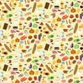 Seamless pattern of foodstuff Royalty Free Stock Photo