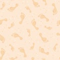 Seamless pattern of footprints on the beach sand. Vector illustration Royalty Free Stock Photo