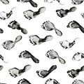 Seamless pattern with footprints of children`s feet on a white b Royalty Free Stock Photo