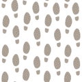 Seamless pattern with footsteps. Cute Hand Drawn Scandinavian Style. Vector Royalty Free Stock Photo