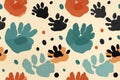 seamless pattern with blue black footsteps paw prints of wild animal on white background Royalty Free Stock Photo