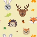 Seamless pattern with forest animals.