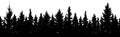 Seamless pattern. Forest of Christmas fir trees silhouette. Royalty Free Stock Photo