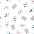 Seamless pattern with four aces playing cards suit. Royalty Free Stock Photo