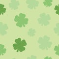 Seamless Pattern Four Leaf Clover Green Background