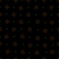 Seamless pattern with four petals flowers on a black background Royalty Free Stock Photo