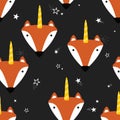 Seamless pattern with foxes