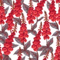 Seamless pattern with foxglove flowers. Vector.