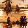 Seamless pattern of Frederic Remington\'s work