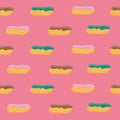 Seamless pattern. French eclairs.