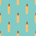 Seamless pattern with french hot dog