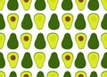 Seamless pattern of fresh avocado